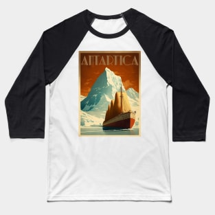 Antarctic Voyage Vintage Travel Art Poster Baseball T-Shirt